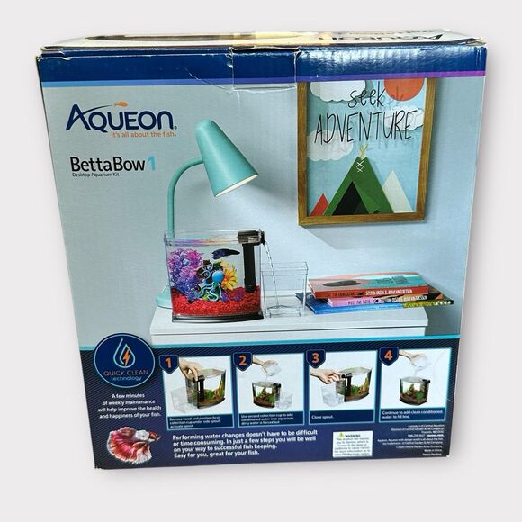 Aqueon BettaBow 1 Quick Clean Aquarium Kit Black (1 gallon) FishTank Betta Bowl - Picture 6 of 9